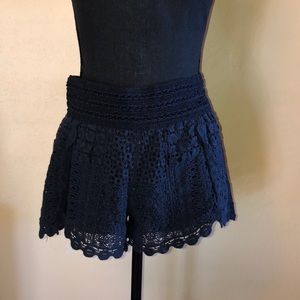 Black laced shorts